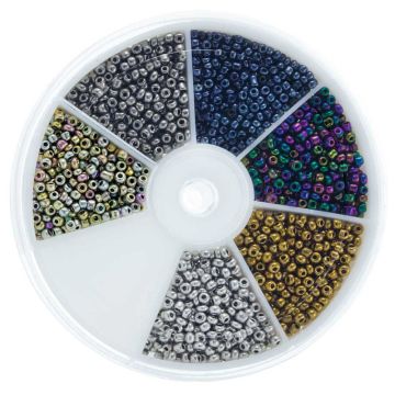 Perlen Set - Galvanisierte Rocailles (2 mm) Mix Color