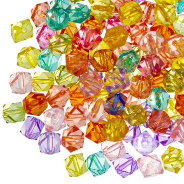 Acrylperlen Smiley (7 x 3.5 mm) Silver-Black (50 Stück)