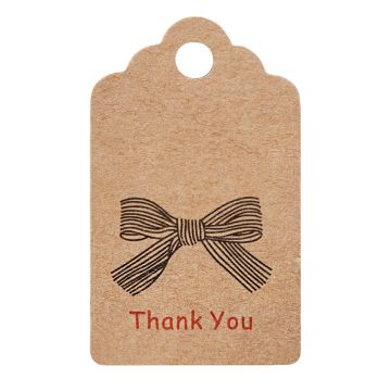 Hängeetiketten für Schmuck – Thank you (3 x 5 cm) Brown (5 Stück)