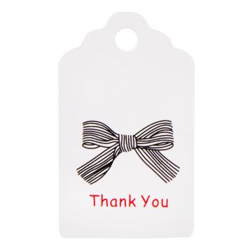 Hängeetiketten für Schmuck – Thank you (3 x 5 cm) White (5 Stück)