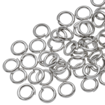 Biegeringe (4 x 0,8 mm) Altsilber (100 Stück) 