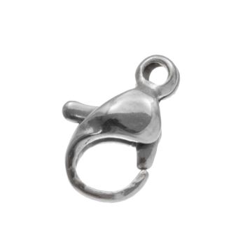 Edelstahl Karabinerverschluss (12 x 6 mm) Altsilber (10 Stück)