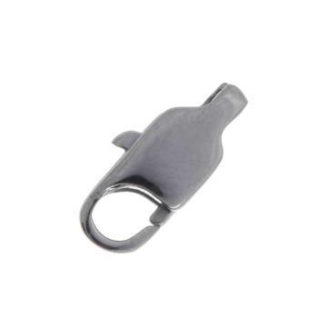 Edelstahl Karabinerverschluss (11 x 5 mm) Altsilber (5 Stück)