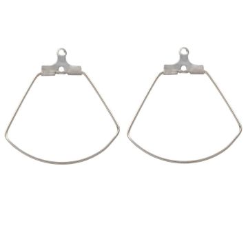 Edelstahl Ohrring-Rahmen (27 x 27 mm) Altsilber (6 Stuck)