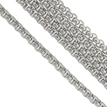Edelstahl Gliederkette (3.5 x 3.5 mm) Altsilber (2.5 Meter)