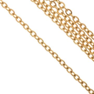 Edelstahl Gliederkette (2.5 x 2 x 0.5 mm) Gold (10 Meter)