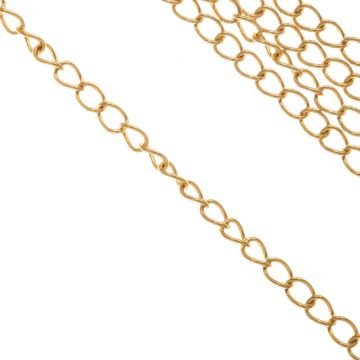Edelstahl Gliederkette (3.5 x 2.5 x 0.5 mm) Gold (10 Meter)