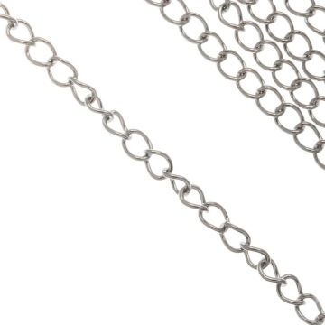 Edelstahl Gliederkette (4 x 3 mm) Altsilber (10 Meter)