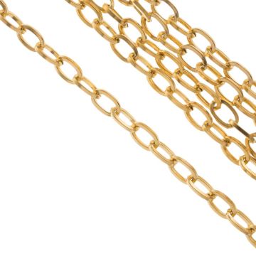 Edelstahl Gliederkette (7 x 4 x 0.8 mm) Gold (10 Meter)