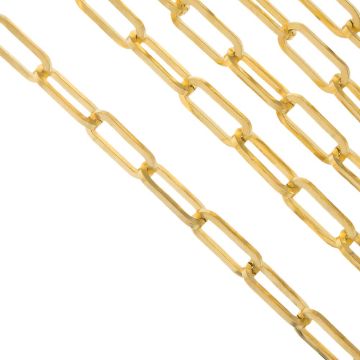 Edelstahl Gliederkette (18 x 7 x 1 mm) Gold (2.5 Meter)