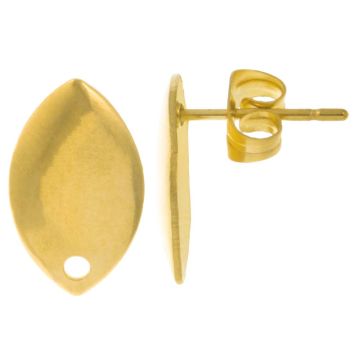 Edelstahl Ohrstecker (14.5 x 9 mm) Gold (4 Stück)