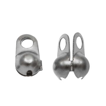 Edelstahl Endkappe für Kugelkette (3 mm) Altsilber (25 Stück)
