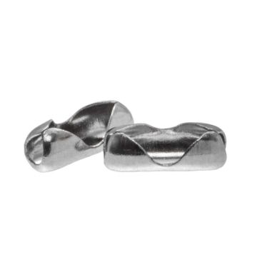 Edelstahl Kugelkettenverschluss (1.5 mm) Altsilber (25 Stück)