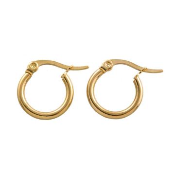 Edelstahl Ohrringe (15 x 2 mm) Gold (2 Stück)