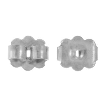 Edelstahl Ohrstecker Verschluss (5.5 x 6.5 x 3 mm) Altsilber (10 Stück)