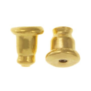 Edelstahl Ohrstecker Verschluss (6 x 5 mm) Gold (10 Stück)