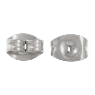 Edelstahl Ohrstecker Verschluss (4.5 x 6 x 3 mm) Altsilber (10 Stück)
