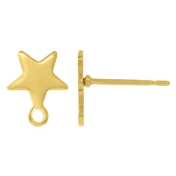 Edelstahl Ohrstecker Stern (10 x 8 mm) Gold (4 Stück)