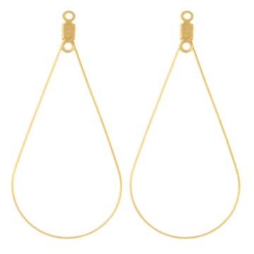 Edelstahl Ohrring-Rahmen (48 x 23 mm) Gold (4 Stuck)