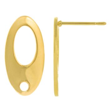 Edelstahl Ohrstecker (18.5 x 9.5 mm) Gold (4 Stück)