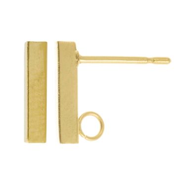 Edelstahl Ohrstecker Barren (10 x 2 mm) Gold (4 Stück)