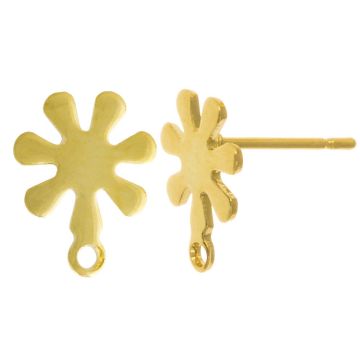 Edelstahl Ohrstecker Blume (11 x 9 mm) Gold (4 Stück)