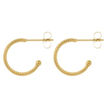 Edelstahl Ohrringe (15 x 2.5 mm) Gold (4 Stück)