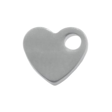 Edelstahl Charm Herz (6 x 7 x 1.5 mm) Altsilber (20 Stück)