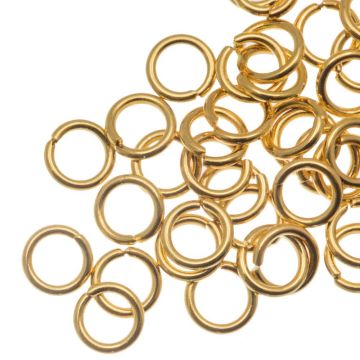Edelstahl Biegeringe (5 x 0.8 mm) 18K Gold Plated (25  Stück) 