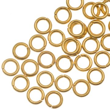 Edelstahl Biegeringe (4 x 0.8 mm) Gold - PVD Vacuum Plated (50 Stück) 