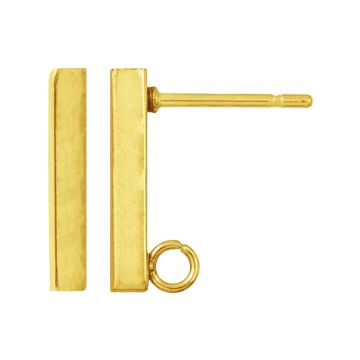 Edelstahl Ohrstecker Barren (15 x 2 mm) Gold (4 Stück)