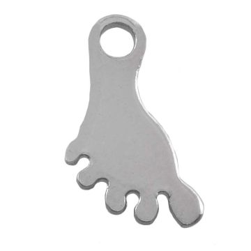 Edelstahl Charm Fuß (13 x 8 x 1 mm) Altsilber (50 Stück)