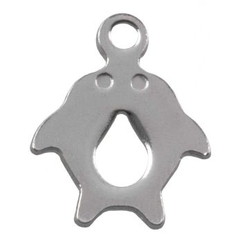 Edelstahl Charm Delphin (12.5 x 10 x 1 mm) Altsilber (50 Stück)