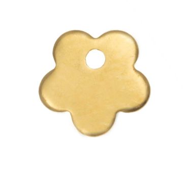 Edelstahl Charm Blume (7 x 7 x 1 mm) Gold (25 Stück)	