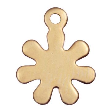 Edelstahl Charm Blume (13 x 10.5 mm) Gold (10 Stück)