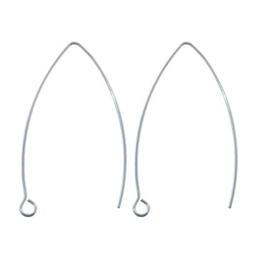 Edelstahl Ohrhänger (40 x 24 mm) Altsilber (10 Stück)