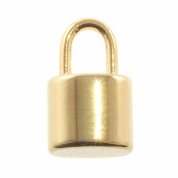 Edelstahl Charm Schloss (12 x 7 x 5 mm) Gold (2 Stück)