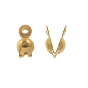 Quetschkalotten (8 x 4 mm) Gold (25 Stück)