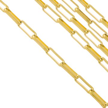 Edelstahl Gliederkette (10 x 3.5 x 1.5 mm) Gold (2 Meter)