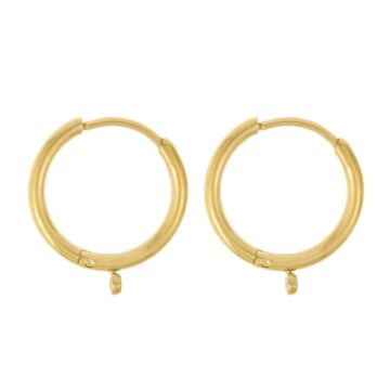 Edelstahl Huggie Ohrringe (15 x 13 mm) Gold (4 Stück)