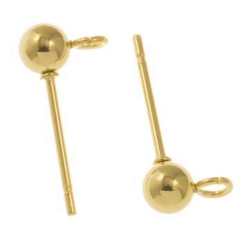 Edelstahl Ohrstecker (15 x 7 mm) Gold (10 Stück)