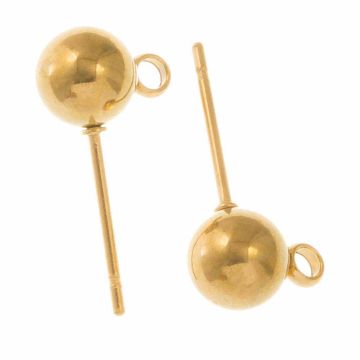 Edelstahl Ohrstecker  (17 x 9 mm) Goud (6 Stück)