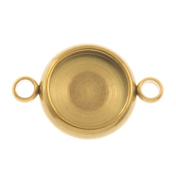 Edelstahl Schmuckverbinder Cabochon Fassung (4 mm) Gold - Ion Plated (10 Stück)
