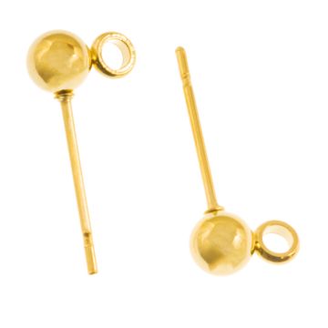 Edelstahl Ohrstecker (15 x 4 mm) Gold (10 Stück)