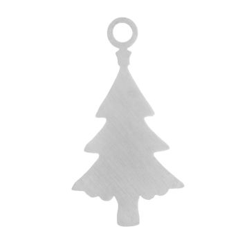 Edelstahl Charm Weihnachtsbaum (18 x 10 x 1 mm) Altsilber (5 Stück)