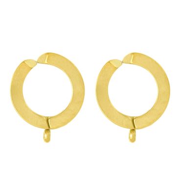 Edelstahl Huggie Ohrclips (16 x 13 mm) Gold (4 Stück)
