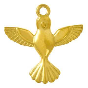 Edelstahl Charm Vogel (17 x 16.5 x 2 mm) Gold (2 Stück)