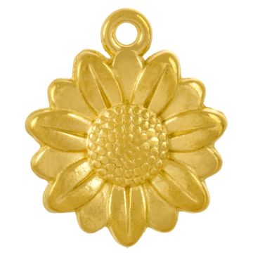 Edelstahl Charm Blume (18 x 15 x 4 mm) Gold (2 Stück)