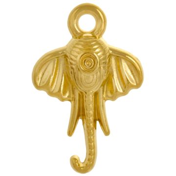 Edelstahl Charm Elefant (25 x 16 x 4.5 mm) Gold (2 Stück)