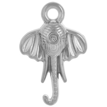 Edelstahl Charm Elefant (25 x 16 x 4.5 mm) Altsilber (2 Stück)